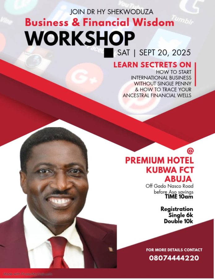 Business and Financial Wisdom Workshop flier